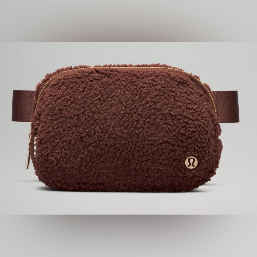 BRAND NEW Lululemon Brown Earth/ Gold Sherpa/ Fleece Large Everywhere Belt Bag